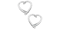 10K White Gold 0.02cttw Diamond Heart Stud Earrings