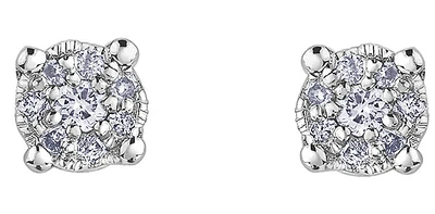10K White Gold 0.08cttw Diamond Stud Earring