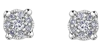 10K White Gold 0.08cttw Diamond Stud Earring