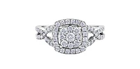 10K White Gold 1.00cttw Diamond Halo Engagement Ring, size 6.5