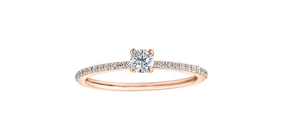 10K Rose Gold 0.30cttw Canadian Diamond Ring, Size 6.5