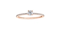 10K Rose Gold 0.30cttw Canadian Diamond Ring, Size 6.5