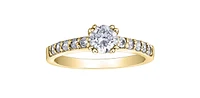 14K Yellow Gold 0.70cttw Canadian Diamond Engagement Ring, size 6.5