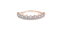 10K Rose Gold 0.50cttw Crown Diamond Ring - Size 6.75
