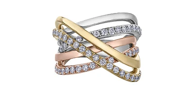 Tri Tone Diamond Ring