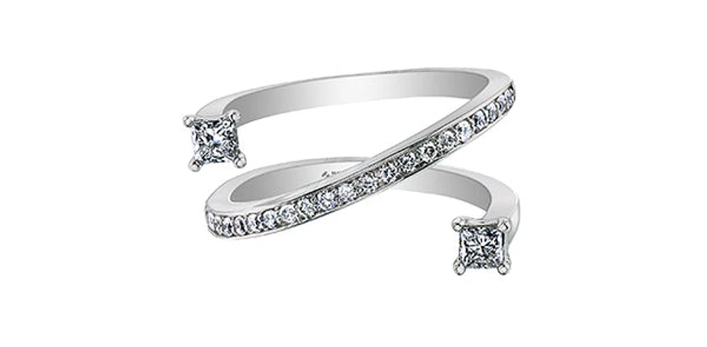 14K White Gold 0.56cttw Canadian Diamond Ring, size 6