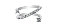 14K White Gold 0.56cttw Canadian Diamond Ring, size 6