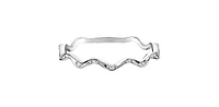10K White Gold 0.06cttw Diamond Ring, size 6.5