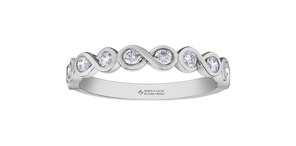 14K White Gold 0.40cttw Canadian Diamond Infinity Ring