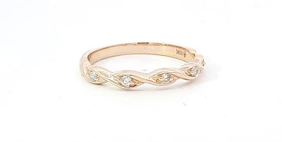 10K Yellow Gold Diamond 0.08cttw Round Cut Band, 6.5
