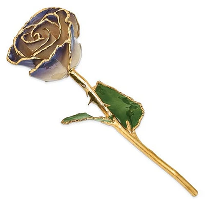 24K Gold Dipped Lacquered Genuine White / Twilight Pearl Rose