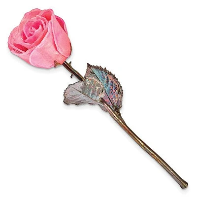 Copper Dipped Lacquered Genuine Pink Rose