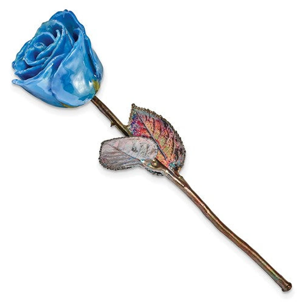 Copper Dipped Lacquered Genuine Navy Blue Rose