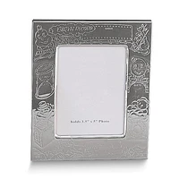 Silver-plated Choo-Choo Birth Record 3.5x5 Photo Engravable Frame