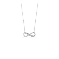 10K White Gold 0.021cttw Diamond Infinity Pendant, 18"