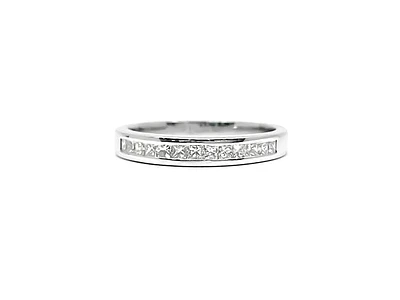 14K White Gold 0.40ctts Princess Cut Diamond Wedding Band - ct