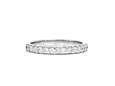 14K White Gold 0.40ctts Round Cut Diamond Wedding Band