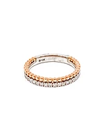 10K Rose & White Gold 0.30cttw Diamond Band, size 6.5