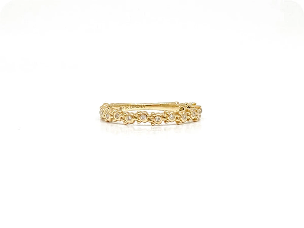 10K Yellow Gold 0.06cttw Round Cut Diamond Ring, size 6.5