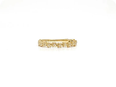 10K Yellow Gold 0.06cttw Round Cut Diamond Ring, size 6.5
