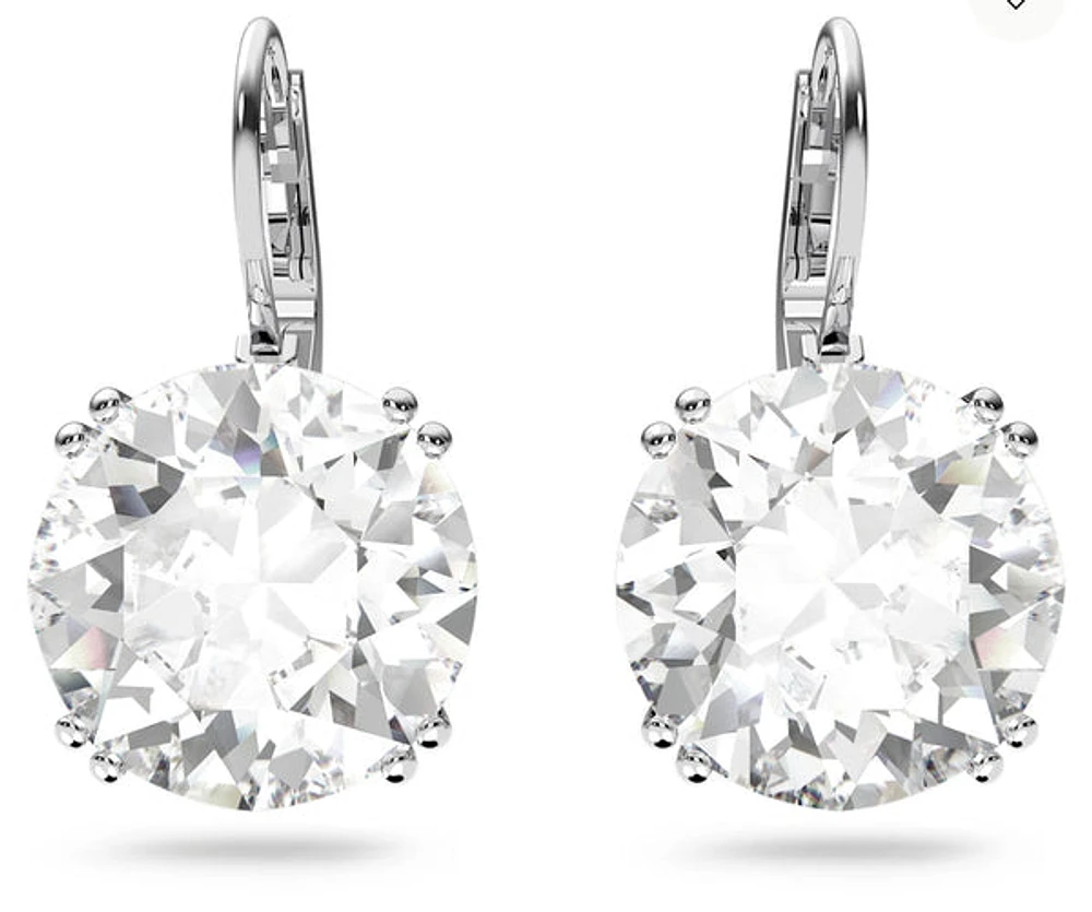 Swarovski Millenia drop earrings, Round cut, White, Rhodium plated 5628351/5689712 (SS)