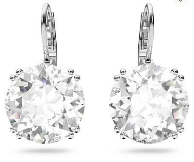 Swarovski Millenia drop earrings, Round cut, White, Rhodium plated 5628351/5689712 (SS)