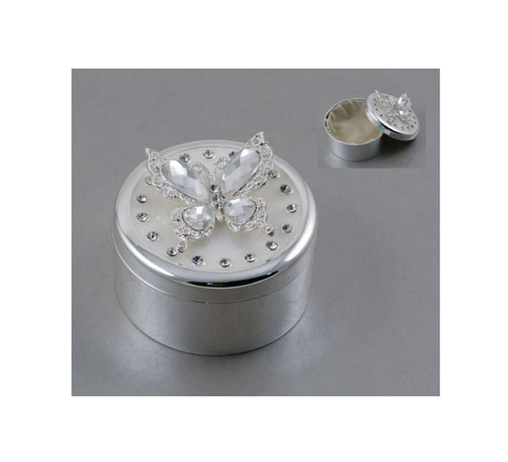 Round Butterfly Trinket Box