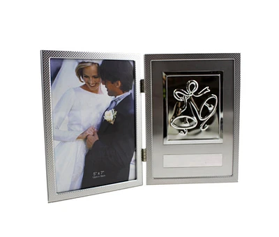 5x7" Aluminum Frame with 2 Wedding Bells