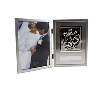5x7" Aluminum Frame with 2 Wedding Bells