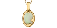 10K Yellow Gold Genuine Opal Pendant