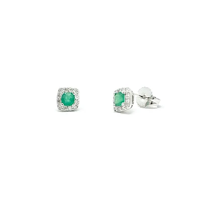 Emerald and Diamond Earrings
