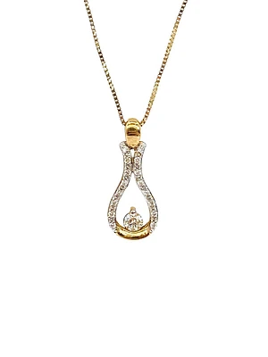10K Yellow Gold 0.20cttw Canadian Diamond Pendant, 18"