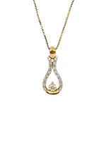 10K Yellow Gold 0.20cttw Canadian Diamond Pendant, 18"