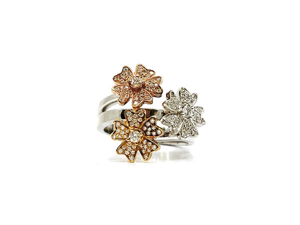 14K Tri Tone Gold 0.30cttw Diamond Ring, size 5.5