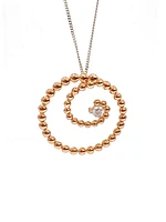 10K White & Rose Gold 0.08cttw Diamond Pendant, 18"