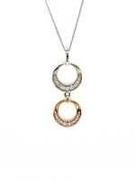 10K White & Rose Gold 0.39cttw Diamond Pendant, 18"