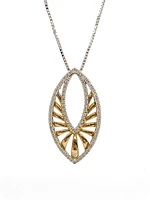 10K White & Yellow Gold 0.25cttw Diamond Pendant, 18"