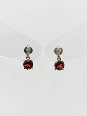 Garnet and Diamond Earrings
