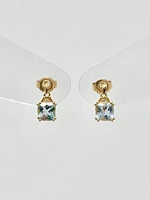 AQUAMARINE AND DIAMOND EARRINGS