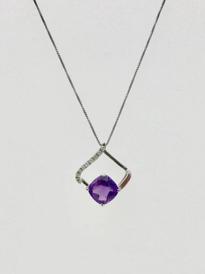 Amethyst and Diamond Pendant