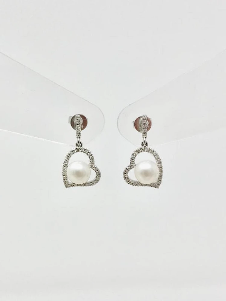 PEARL AND DIAMOND EARRINGS