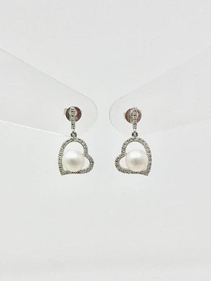 PEARL AND DIAMOND EARRINGS
