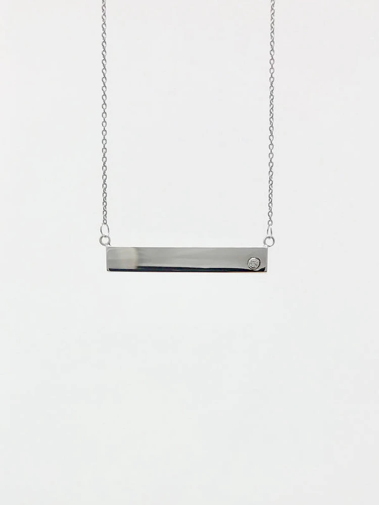 Bar Necklace with Cubic Zirconia