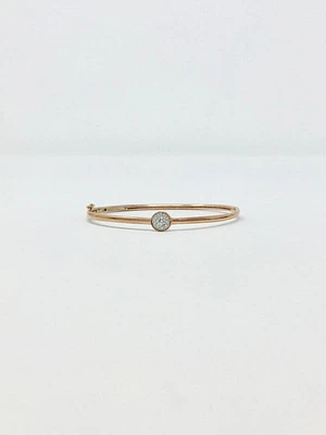 10K Rose Gold 0.25cttw Diamond Bangle, 7"