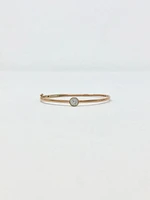 10K Rose Gold 0.25cttw Diamond Bangle, 7"