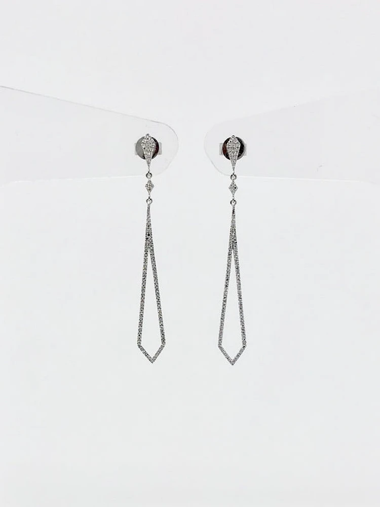 14K Gold 0.44cttw Diamond Dangle / Chandelier Earrings
