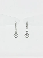 14K White Gold 0.29cttw Diamond Dangle / Drop / Chandelier Earrings