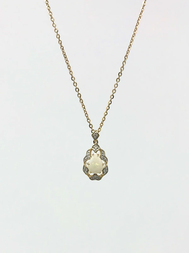 Opal and Diamond Necklace