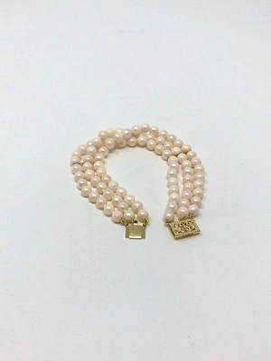 Triple Strand Pearl Bracelet