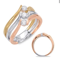 14K Tri Tone Gold 0.40cttw Diamond Ring, size 6